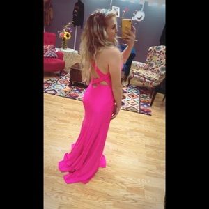 Hot pink Jasz Couture prom dress